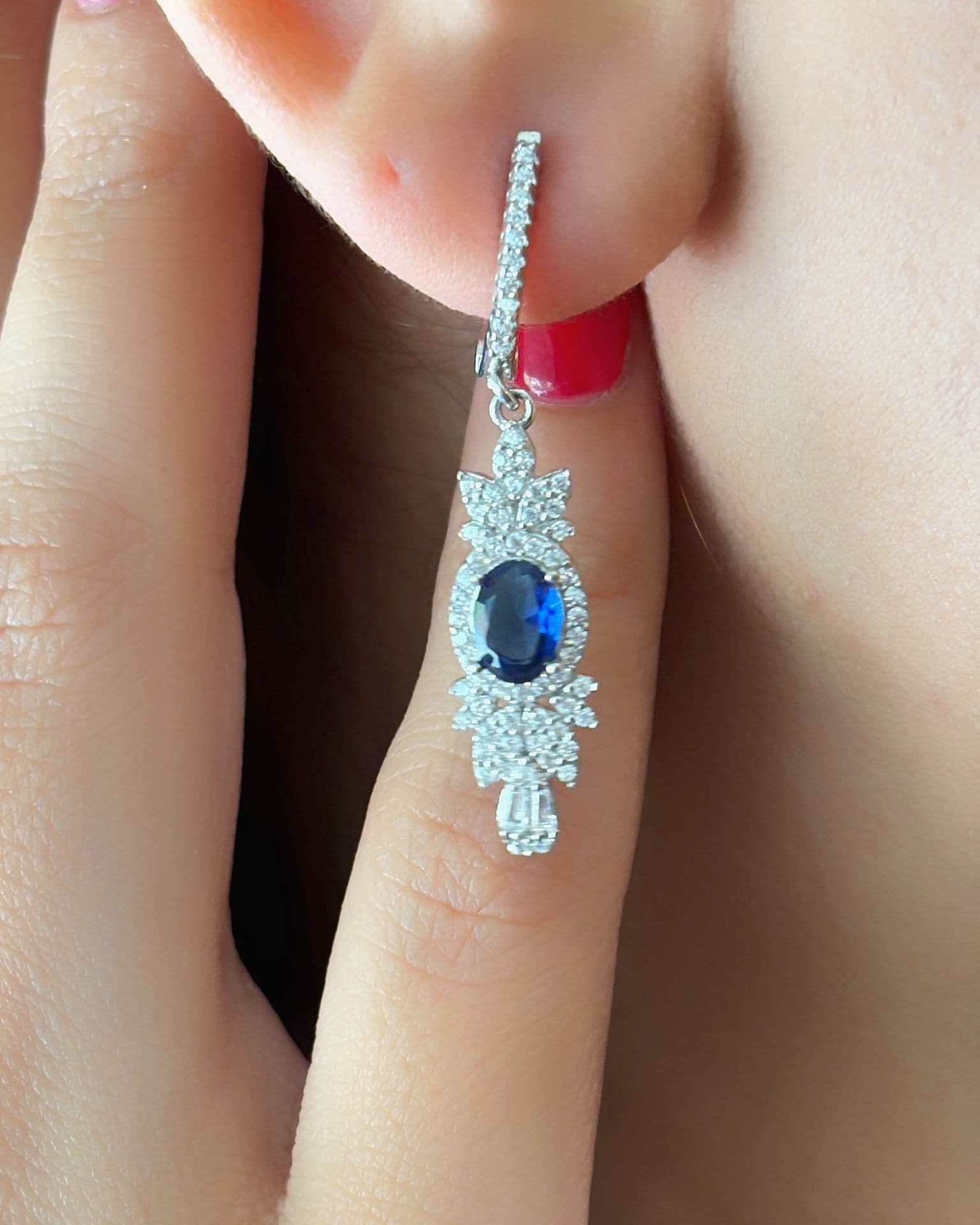 سرویس جواهری نقره یاقوت کبود - تصویر 3