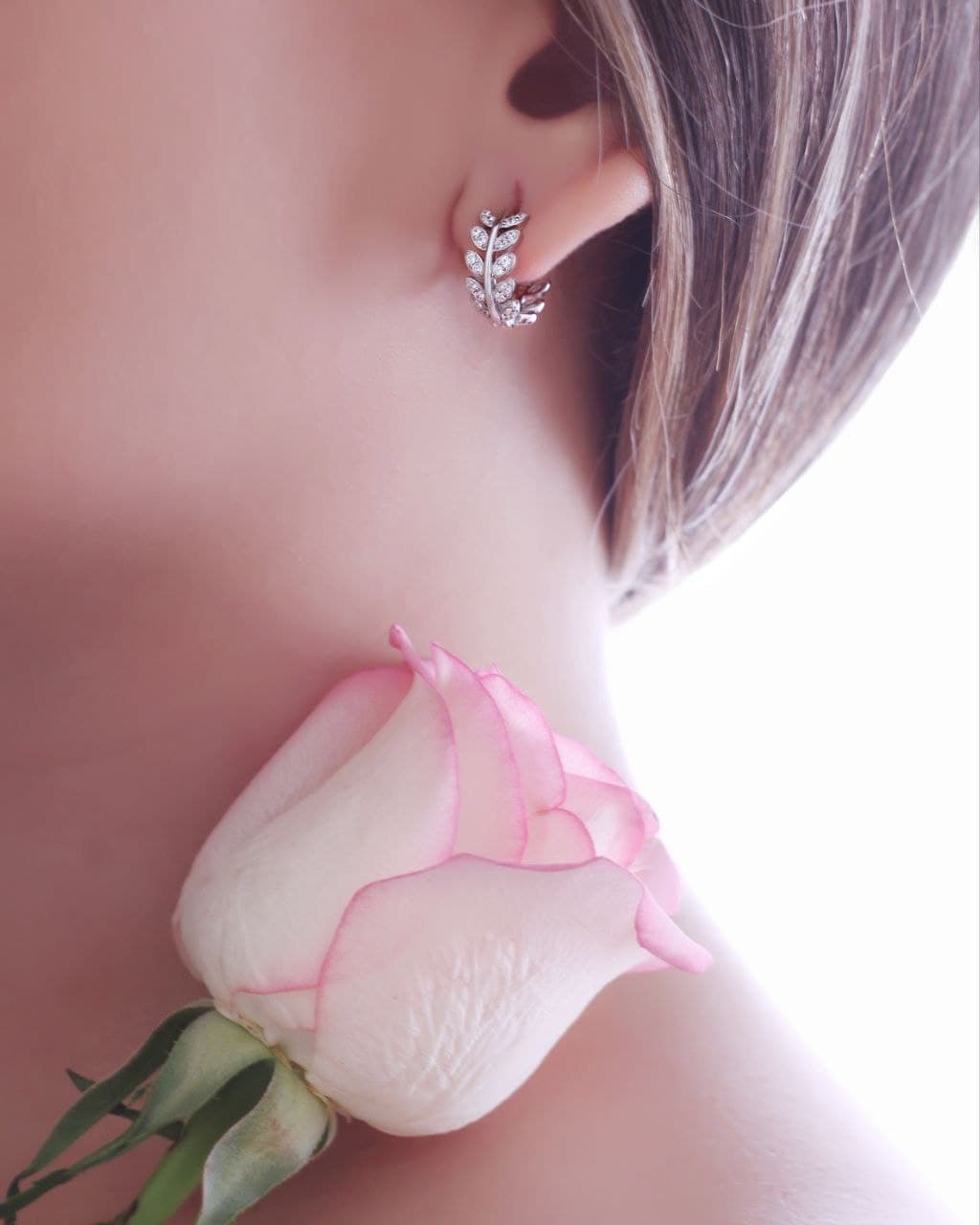 گوشواره جواهری مارکیز نقره