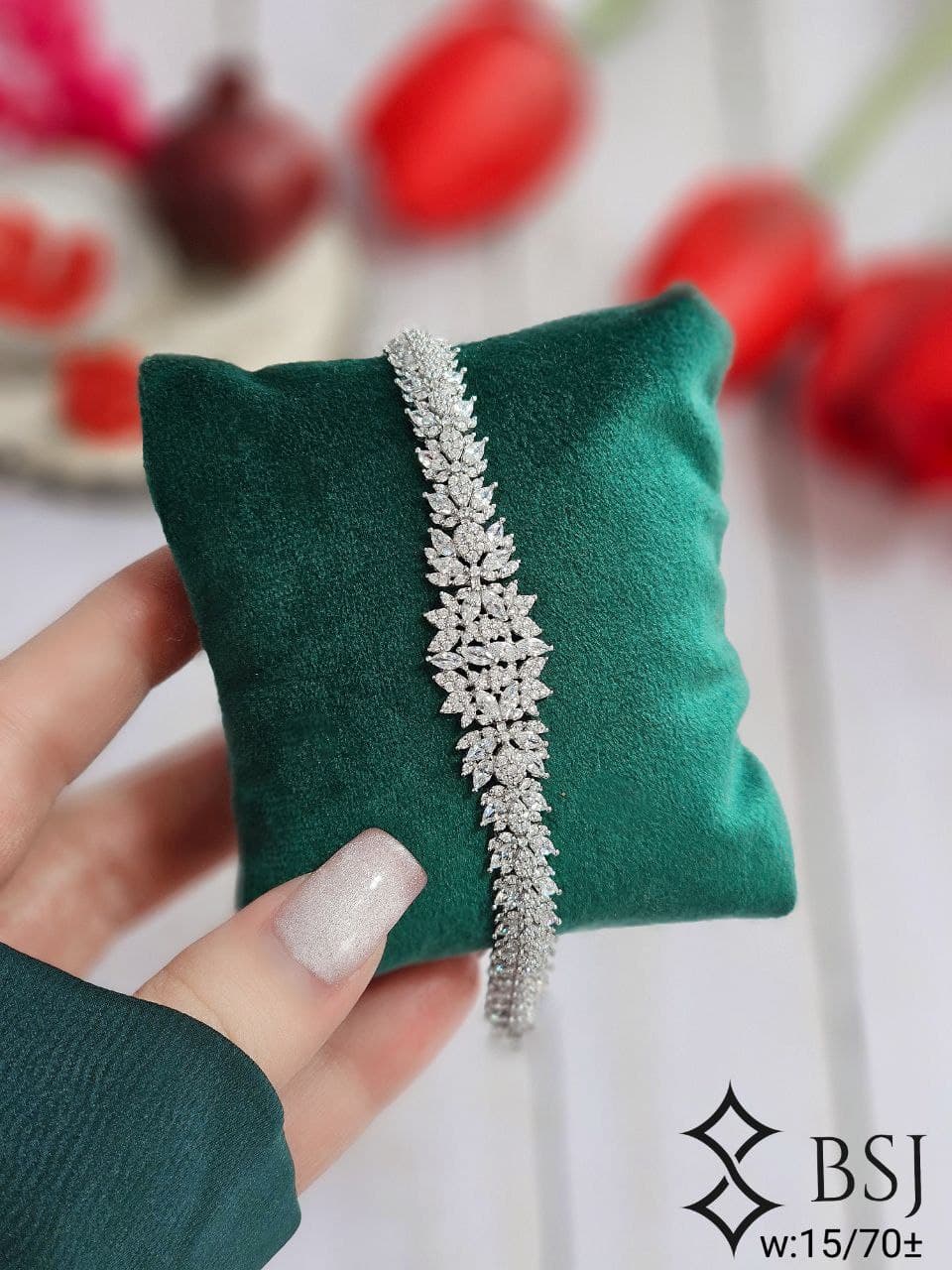 دستبند جواهری نقره