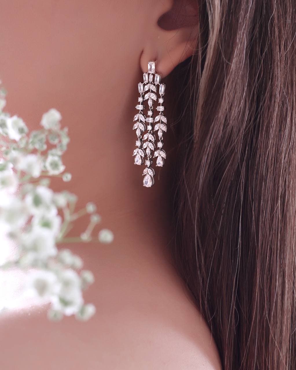 گوشواره جواهری نقره