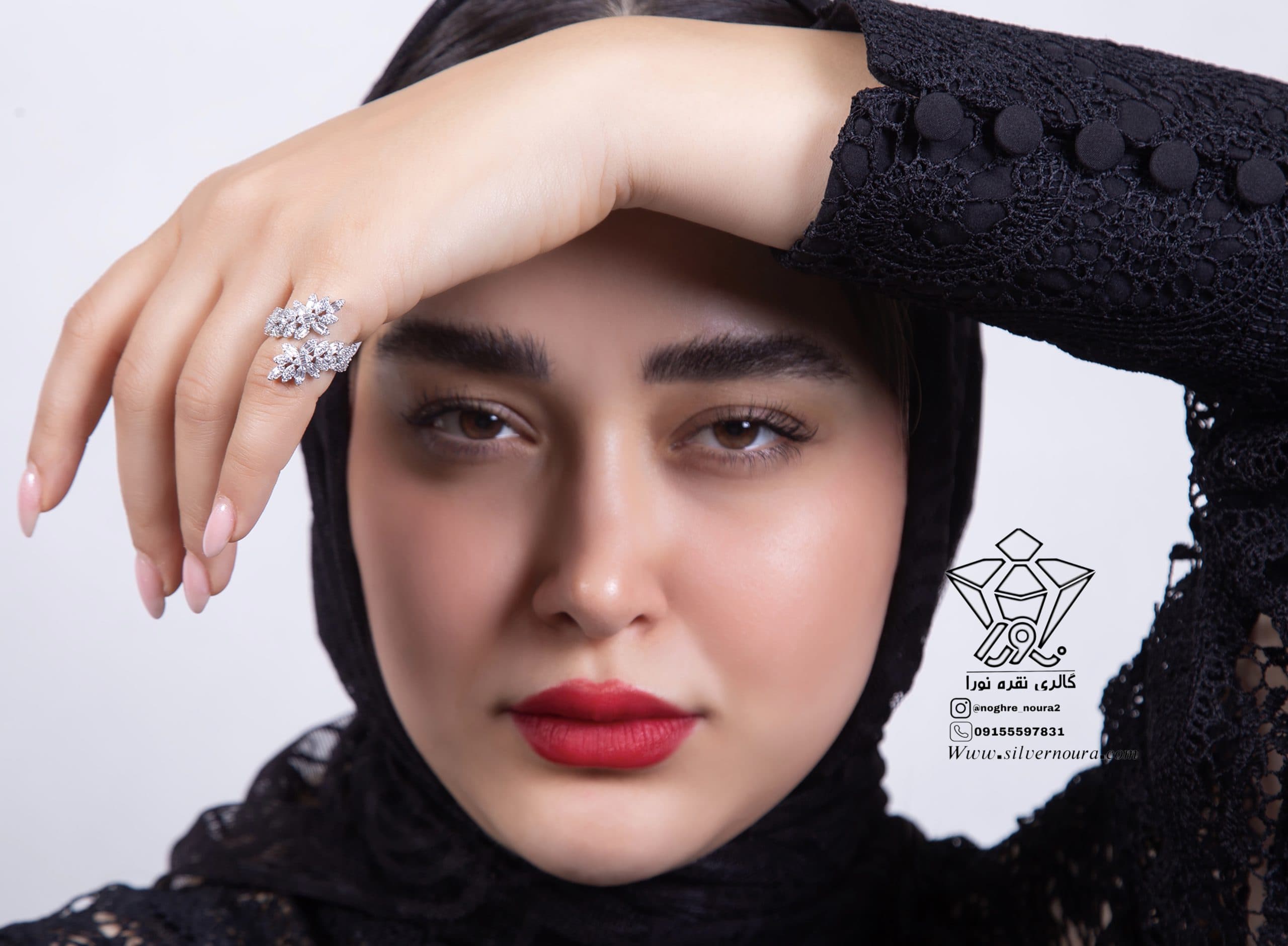 انگشتر جواهری نقره