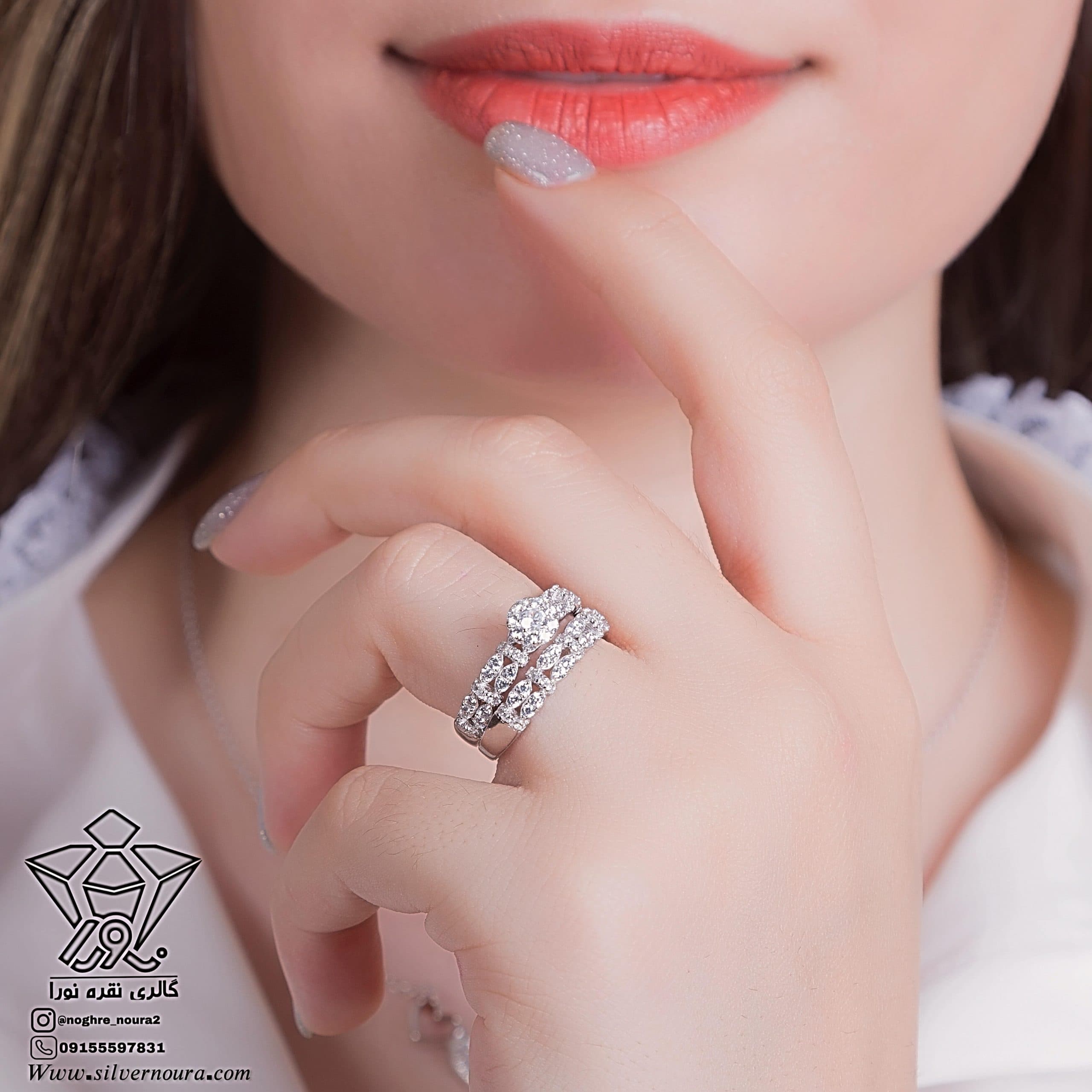 حلقه پشت حلقه نقره