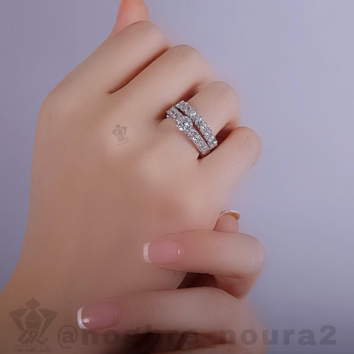 حلقه پشت حلقه نقره جواهری - تصویر 2
