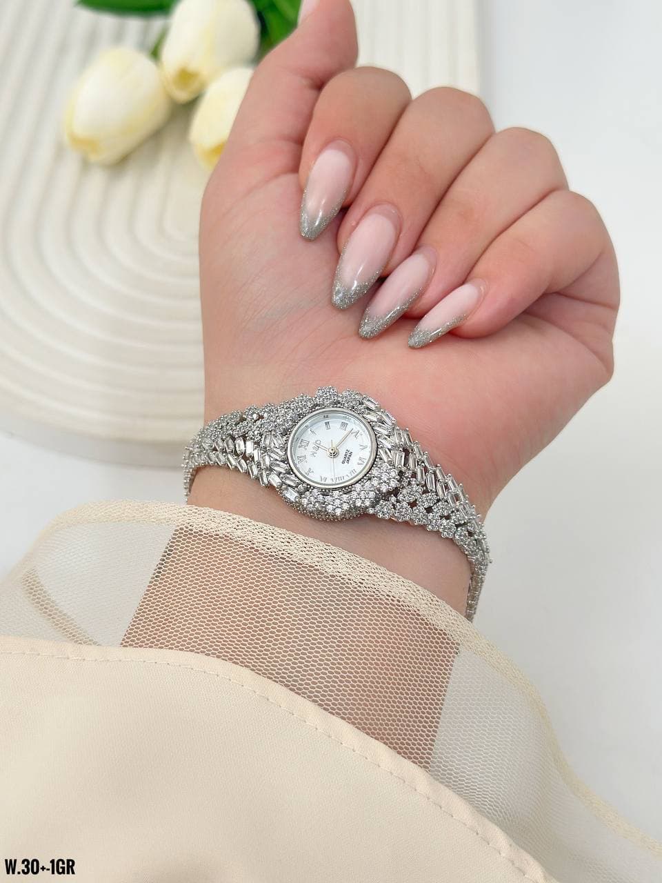 ساعت جواهری نقره