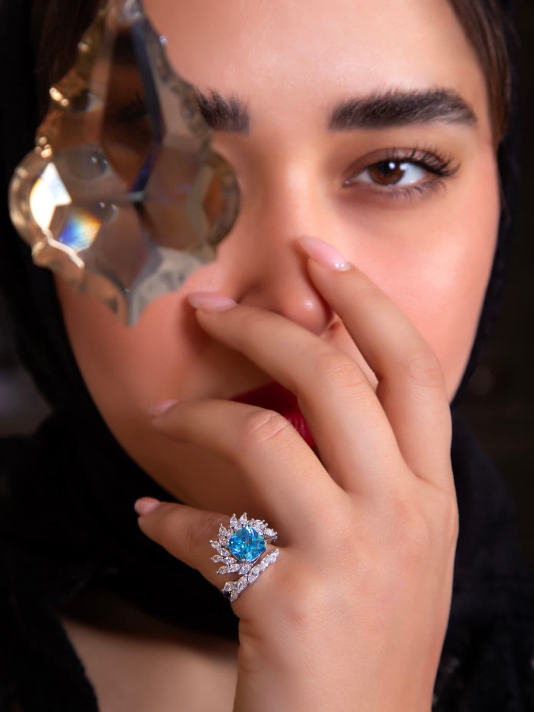 انگشتر جواهری نقره توپاز